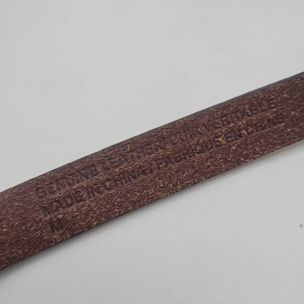 Zebra Print Belt Med Brown Calf Hair Leather Skinny Thin Boho Equestrian Cowgirl